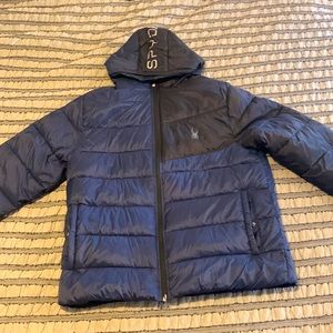 Navy Blue Puffy Hooded Jacket XL